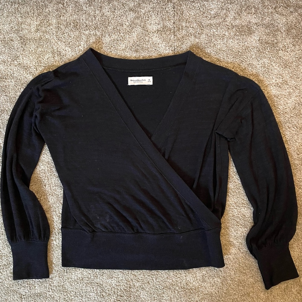 Abercrombie Black Wrap Sweater